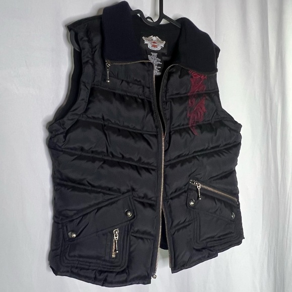 Harley-Davidson Jackets & Blazers - Harley Davidson Puffer Vest Biker Riding Vest Size S